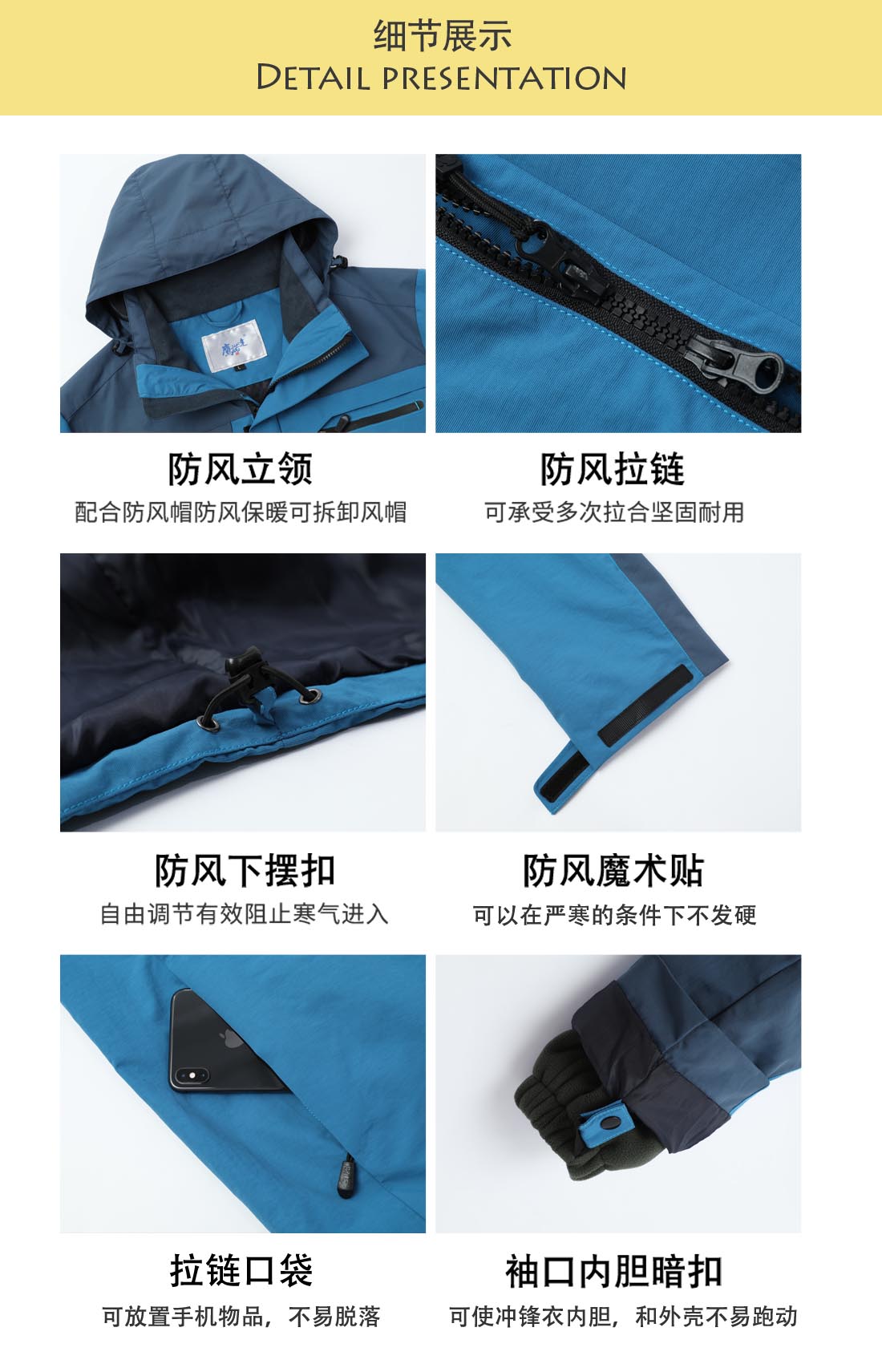 5-210319102Q0K4.jpg 湖蓝拼色冲锋衣CF1902-6(图5)